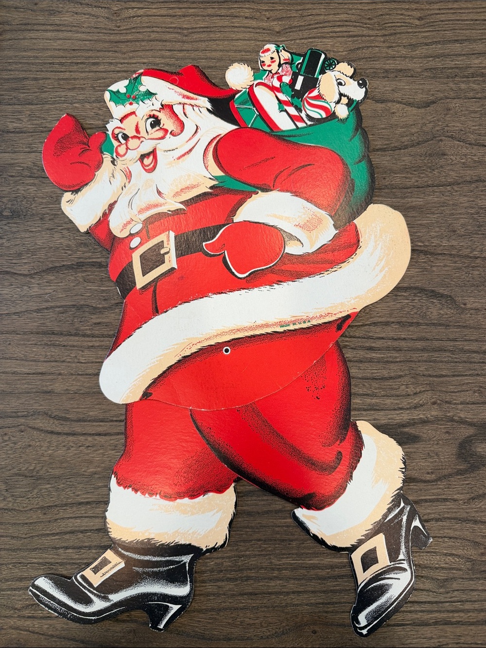 Vintage-Style Red Santa Claus Wall Décor - Holiday Home Accent